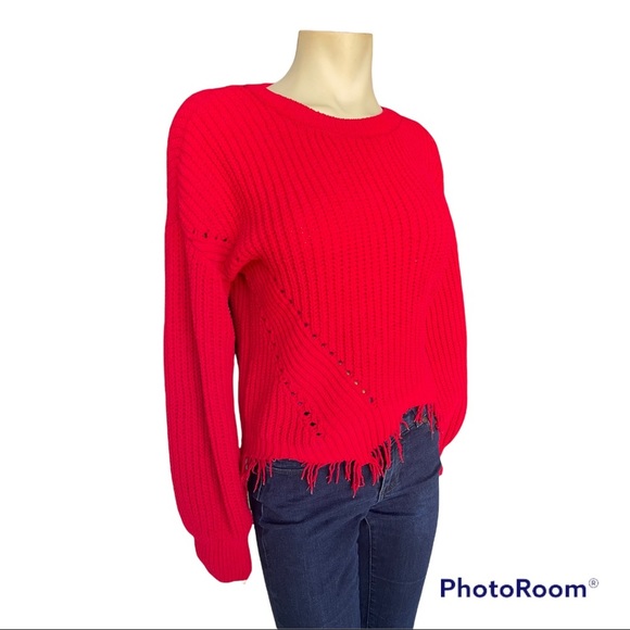 No Boundaries Sweater Chenille Distressed Pullover Top - Picture 5 of 7